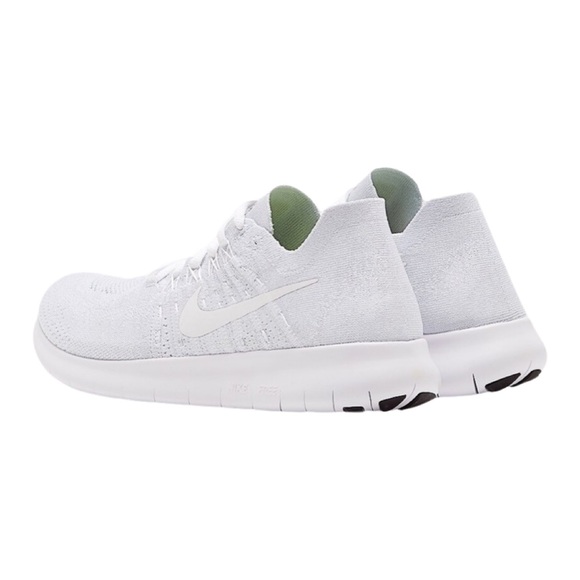 Nike Free Rn Flyknit 2017 - White/White-Pure Platinum- woman’s size 7 Pre Loved - Picture 2 of 7